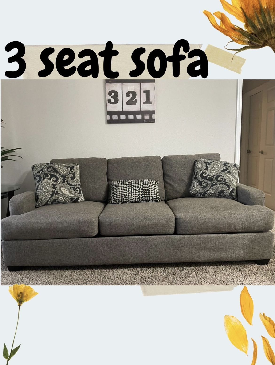 3 Seat Sofa/Couch For Sale