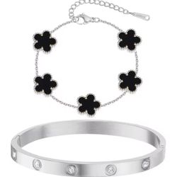 2 Piece Bracelets (silver Color)