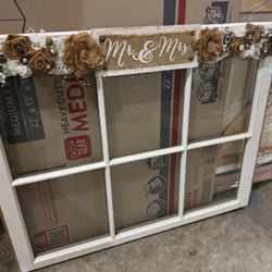 Vintage Farmhouse window - Wedding Decor - 36in X 28in