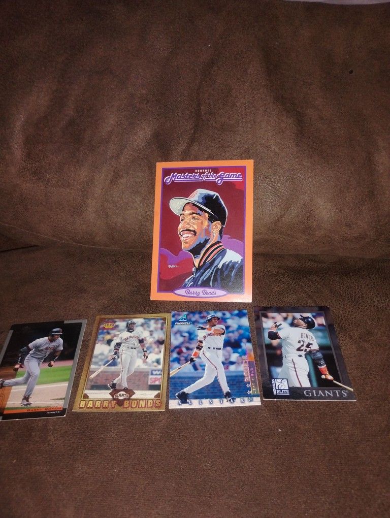 Lot Of 5 Barry Bonds Baseball Cards