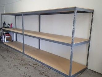 Industrial Warehouse Shelving 96 in W x 30 in D Boltless Steel Rivet 3 Tier Rack Storage Stronger Than Homedepot Lowes And Costco Delivery Available