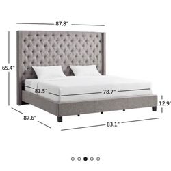 GRAY BED FRAME