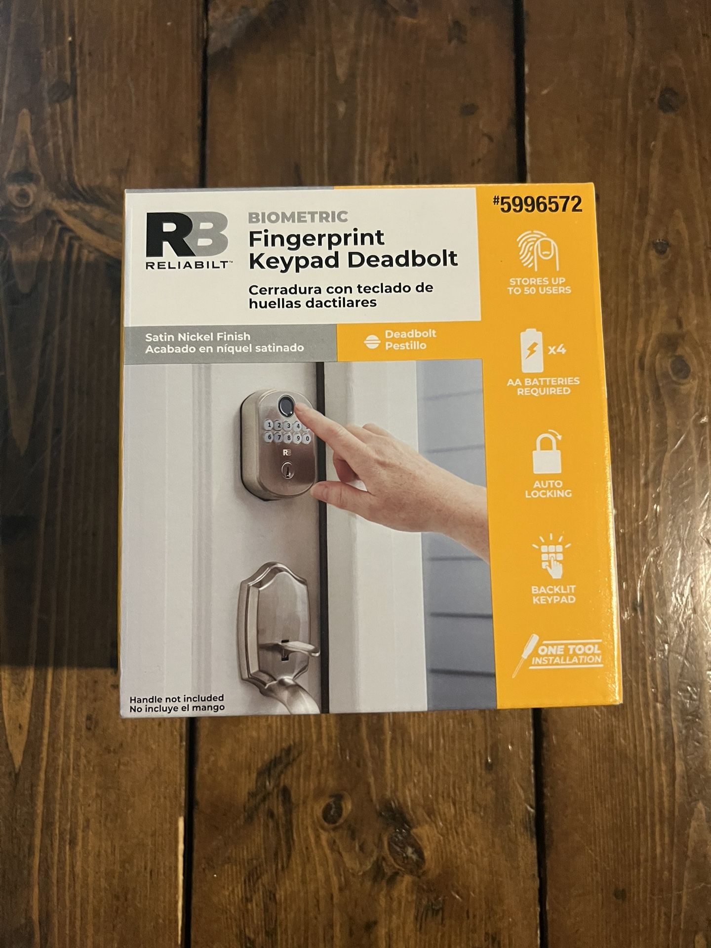 Reliabilt Fingerprint Deadbolt Door Lock Backlit Keypad