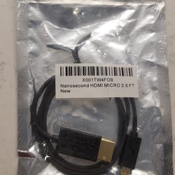 Nanosecond hmdi micro to HDMI 2.6ft