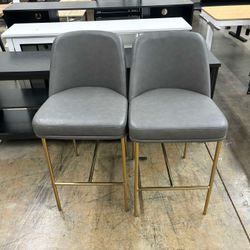 CHITA Modern Counter Height Bar Stool Set of 2, 27 inch Counter Stool with Back & Metal Legs,