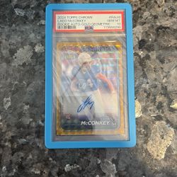 Ladd Mcconkey Rookie Auto Gold Geometric 2024 Topps Chrome Psa 10 Gem 10 Graded Psa Number To 50