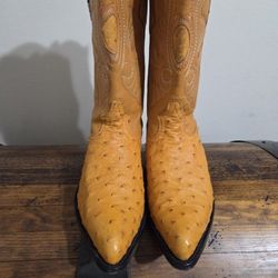 FULL QUILL OSTRICH SKIN BOOTS FOR MEN IN NEW CONDITION 