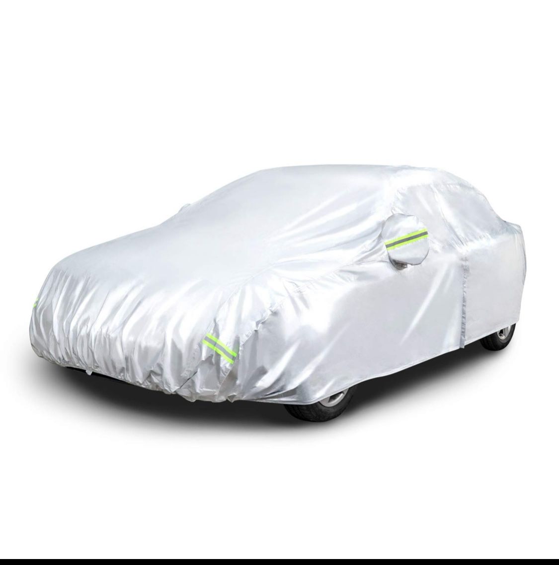 Amazon Basics Silver Weatherproof Car Cover - PEVA with Cotton, Sedans up to 170"