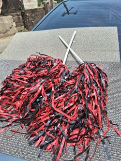 Red And Black Pom Poms