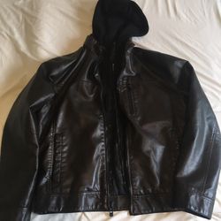 Dark Brown Calvin Klein Men’s Faux Leather Jacket (Med)