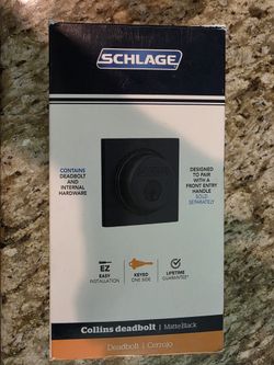 Schlage B60 Series Collins Matte Black Single Cylinder Deadbolt Certified Highest for Security and Durability