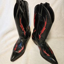 Cowboy Boots *Women's 10 *Vintage* Black & Red