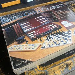 Vintage Seven Game Classics By M&G (Backgammon, Mancala, Chess & More)