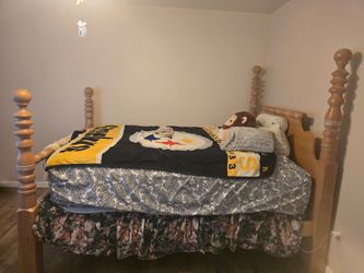 Queen Bed Frame and Mattress/Boxspring