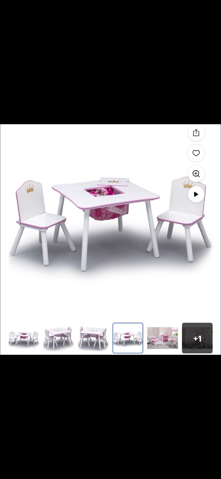 Table And Chair Set/ Princess Crown Table And Chair Set/ Kids/ Furniture/ Toys/ New