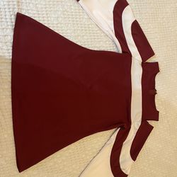 Maroon And White Dress