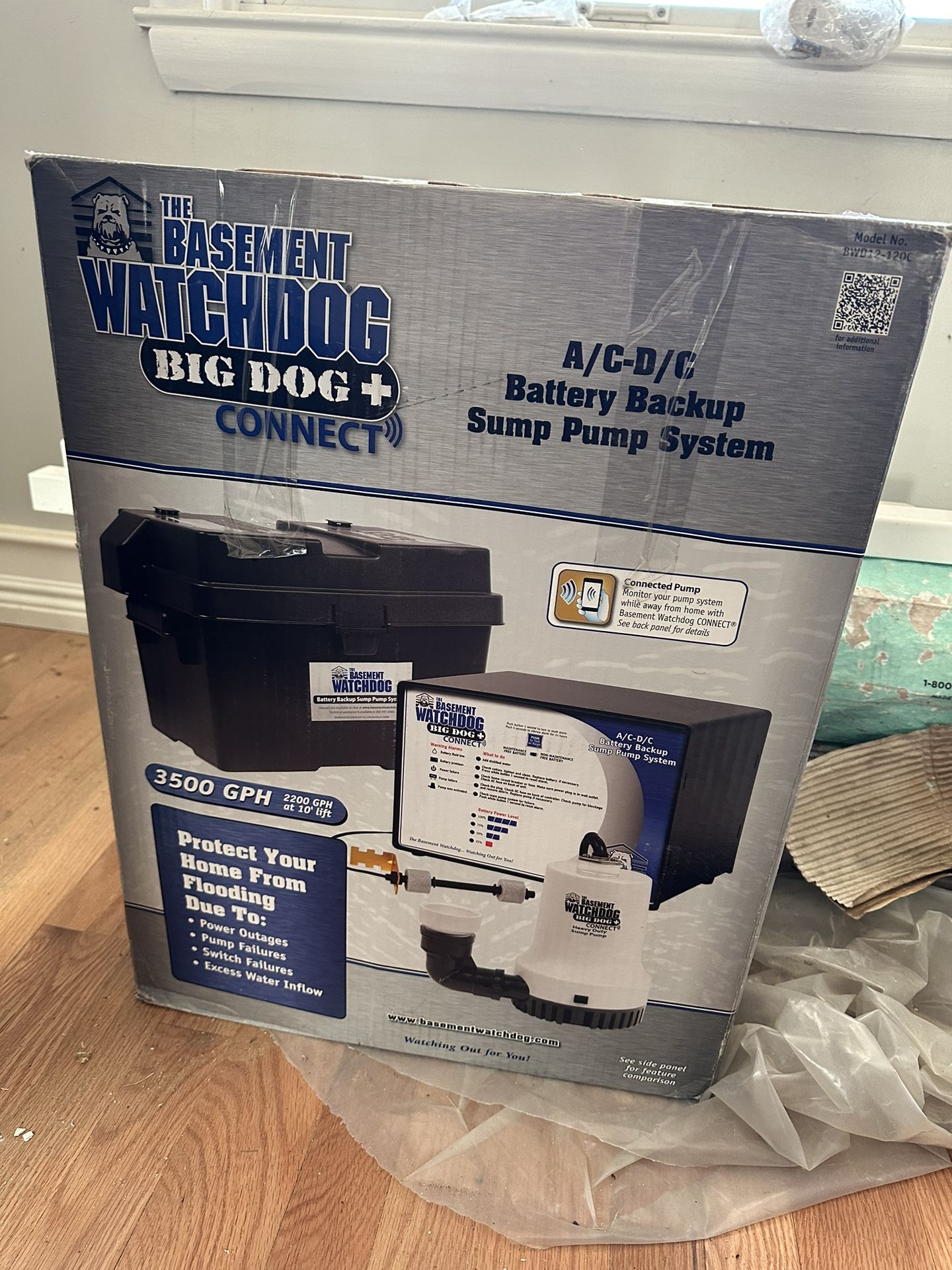 Brand New Basement Watchdog Big Dog Connect Batt Bckup Sump Pump Sys BWD12-120C