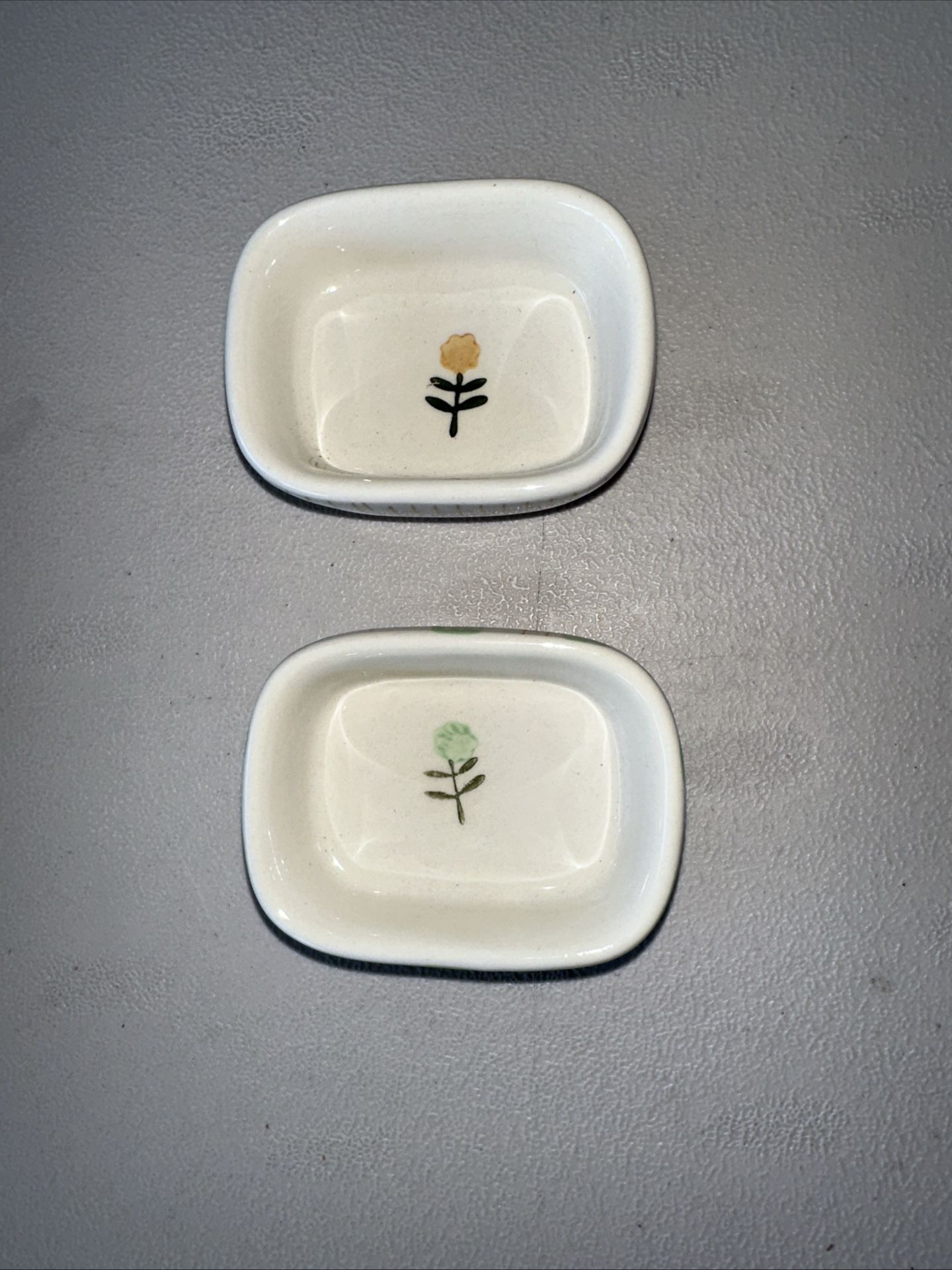 Two Vintage and Rare Floral Dipping Bowls