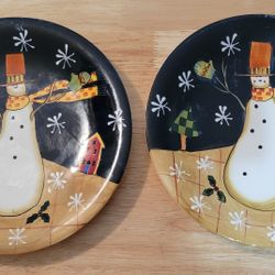 Susan Winget Snowman & Snowflakes Plates Certified International