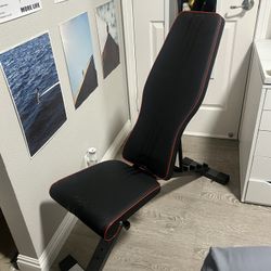 Foldable Weight Bench for Home Gym - Adjustable Incline/ Decline, Quick Setup & Space-Saving! Perfect for Full Body Workout & Strength Training