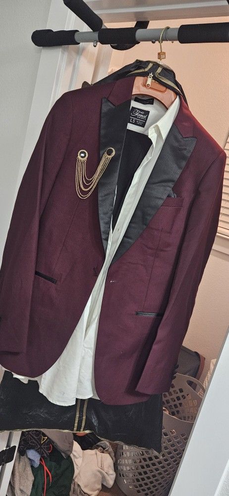 Burgundy Suit Jacket - Full Set! PROM READY!