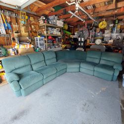 Beautiful Zero Clearance Customizable Reclining Sectional w Adjustable Headrests