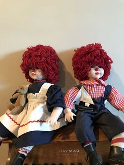 Doll, porcelain dolls, Raggedy Ann and Andy