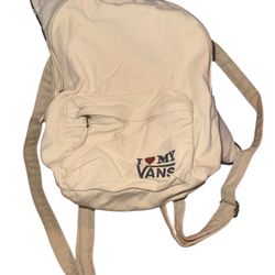 Vans Cream Mini Canvas Backpack with Adjustable Straps, EUC!