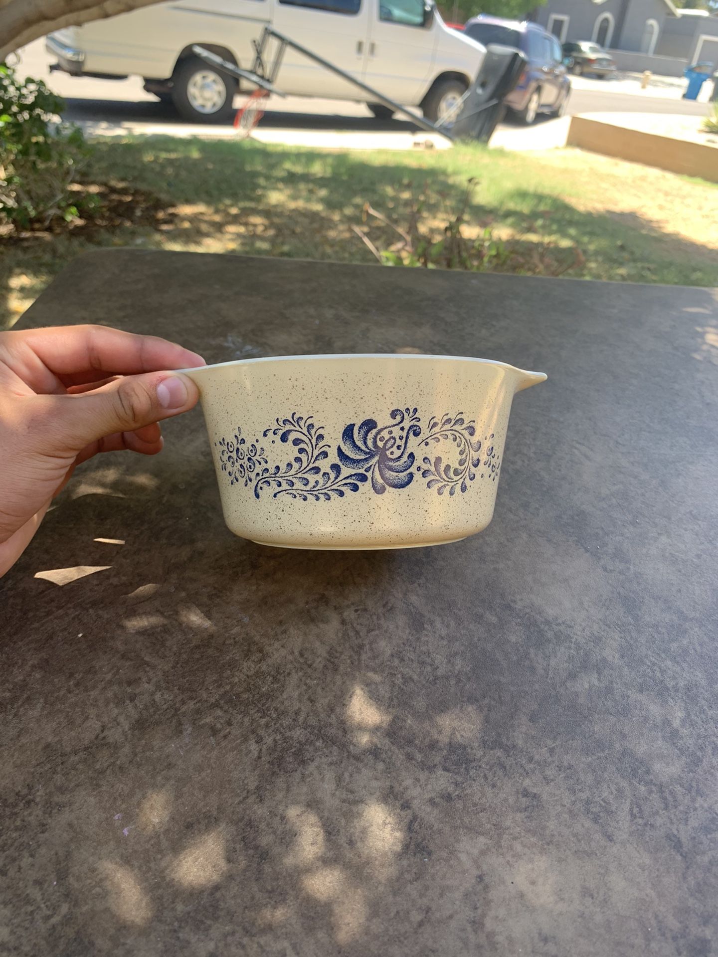 Pyrex Bowl Homestead Cinderella Oatmeal Blue
