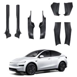 Tesla Model Y Carbon Fiber Pattern Door Sill Protectors NEW 
