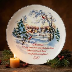 1981 American Greetings Christmas Porcelain Commemorative Plate