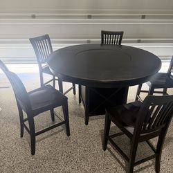 Bar Height Dining Table W/Lazy Susan