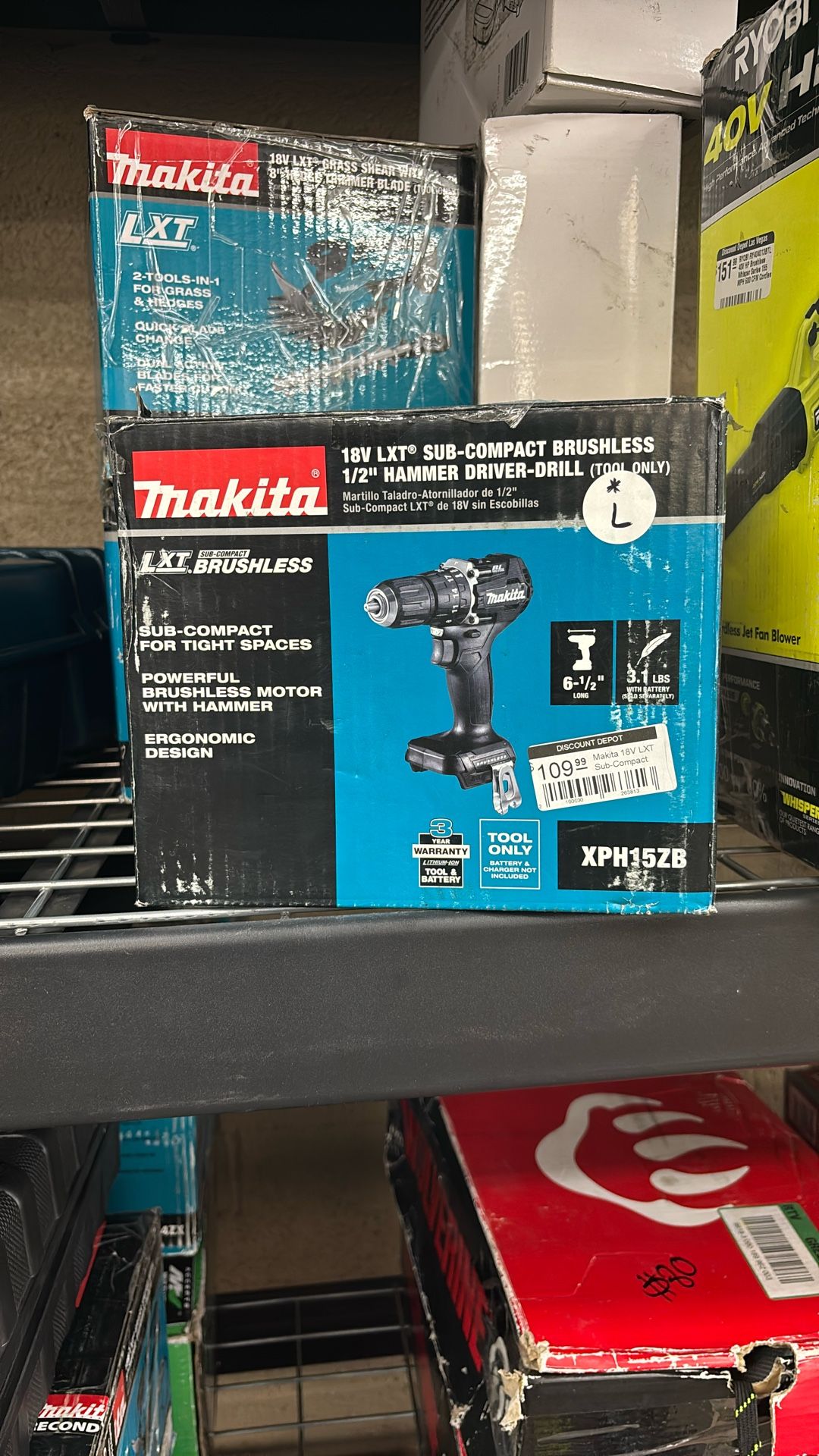 Makita 18V LXT Sub-Compact Lithium-Ion Brushless Cordless 1/2 in. Hammer Driver Drill (Tool Only)