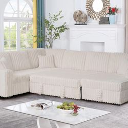 🆕 BACK IN STOCK! 🆕  Corduroy Sleeper Sectional – AMAZING DEAL!  💥 ONLY $1,298 💥  This versatile Corduroy Sleeper is priced to sell and packed with