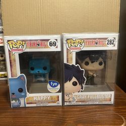Fairy Tail Gray + Happy Flocked Funko Pop