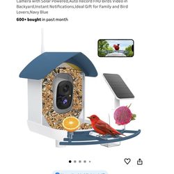 Bird Feeder with Camera,AI Identify Birds Species,Smart Bird Camera with Solar Powered,Auto Record FHD Birds Video in Backyard,Instant Notifications,I