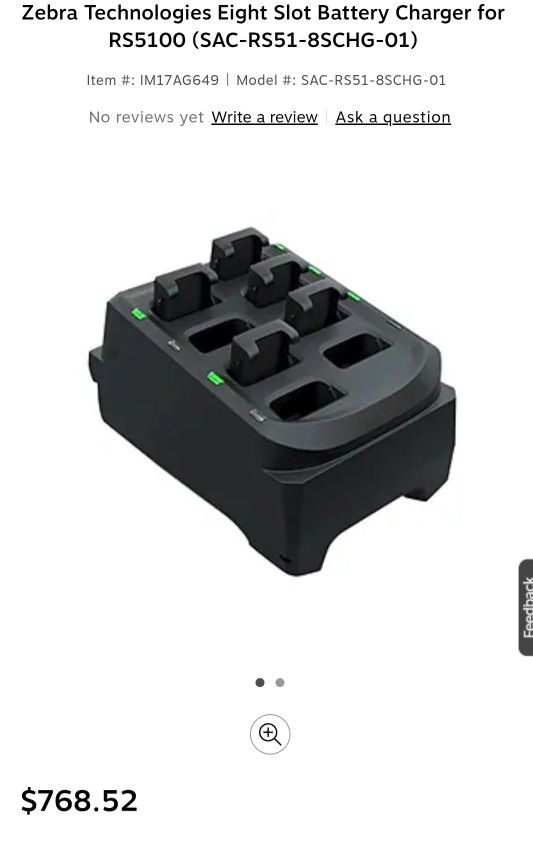 Zebra Technologies Eight Slot Battery Charger for RS5100 (SAC-RS51-8SCHG-01)