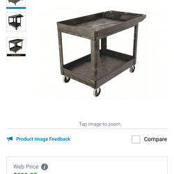 Utility Cart with Deep Lipped Plastic Shelves: 500 lb Load Capacity