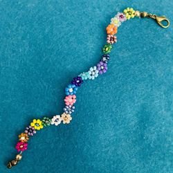 Colorful Daisy Chain Bracelet and Anklet