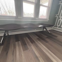 Mid-century Wave Bench  Chrome Base Used