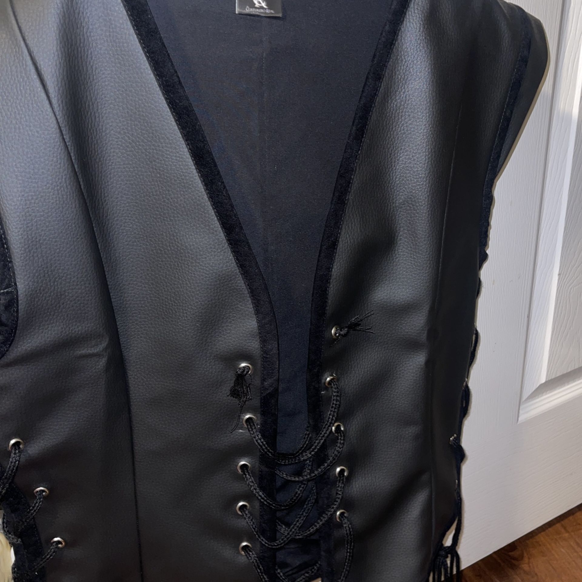 Faux Surecoat Vest Mens Black - Costurero Real