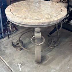 Marble Side Table Made Of Iron
