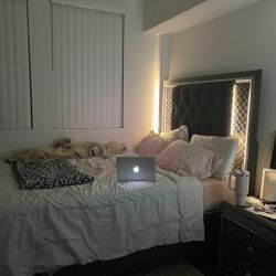 PRICE NEGOTIABLE- beautiful queen size bedroom set for girls-boxspring is included mattress is not 