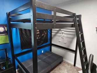 STORÅ
Loft bed frame, black, Full/Double