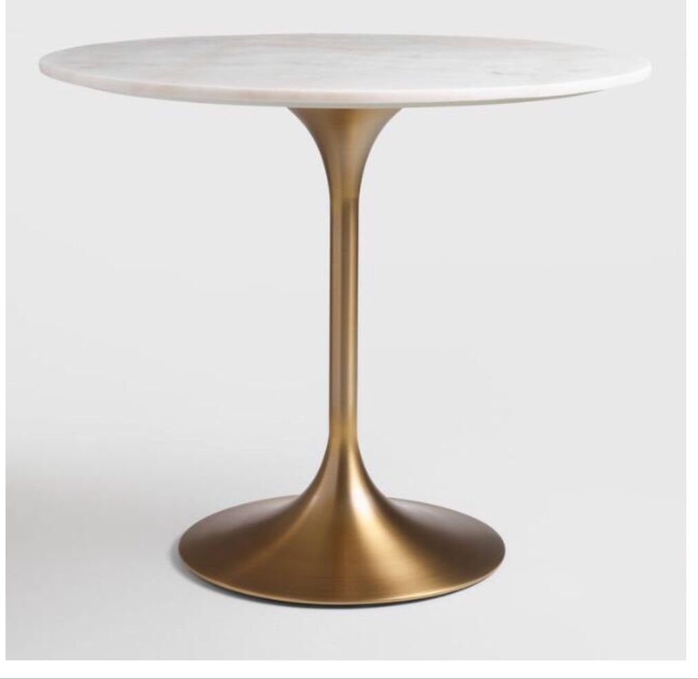 Marble top round dining table