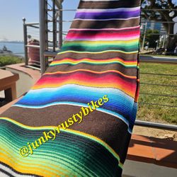 New brown 5x7 Serape Sarape Zarape Mexican Blanket