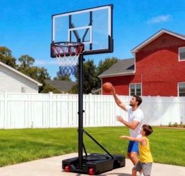 Basketball Hoop for Outdoor, Fehomix Adjustable Height 7-10 FT, Portable Basketball Goal System with 45" Shatterproof Backboard, Wheels & Water Base,