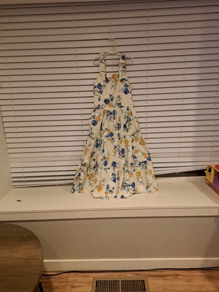 Dress Size 16 Blue and Yellow