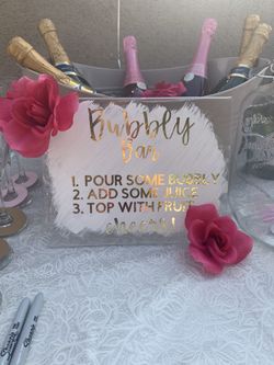 Bubbly Bar Sign - Mimosa Bar - Bridal Shower - Wedding - Birthday