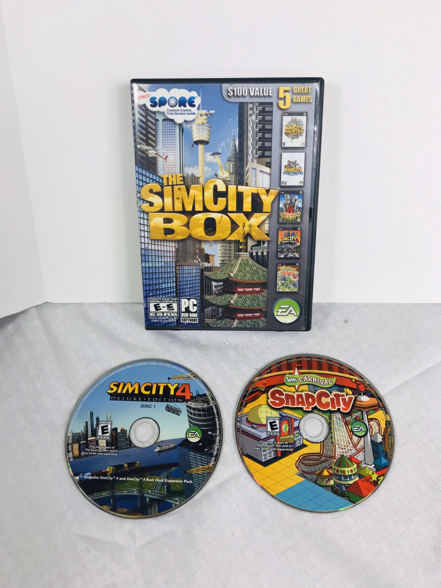 Sim City 4 Deluxe Edition & Sims Carnival SnapCity PC Games Lot